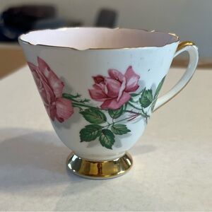 Old Royal Bone China Floral Teacup with Gold Trim